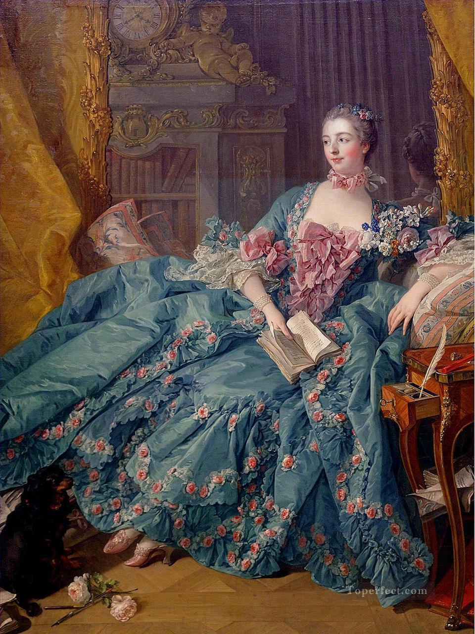 ポンパドール侯爵夫人 ロココ フランソワ・ブーシェ油絵
